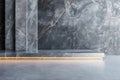 This space features marble elements designed for an interior. The reflective surfaces and subtle lighting create depth in a modern Royalty Free Stock Photo