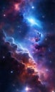 a space filled with lots of stars and nebulas, colorful nebula background