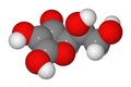 Space-filling model of ascorbic acid molecule