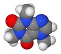 Space-filling model of caffeine molecule Royalty Free Stock Photo