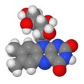 Space-filling model of riboflavin molecule