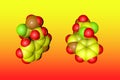 Space-filling molecular model of tryptophan, a naturally occurring essential amino acid that is crucial for the