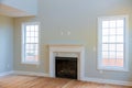 Space with fireplace in room interior new house construction Royalty Free Stock Photo