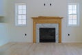 Space with fireplace in room interior new house construction Royalty Free Stock Photo