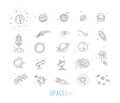 Space flat icons