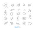 Space flat icons Royalty Free Stock Photo