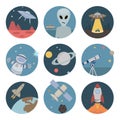 Space flat icons