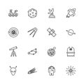 Space - Flat Vector Icons Royalty Free Stock Photo