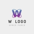 space force logo design w initial galaxy rocket vector in gradient background Royalty Free Stock Photo