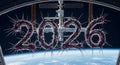 2026 in Space: Futuristic Vision Royalty Free Stock Photo