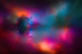 A Space with galaxies nebulae stars and smoke