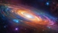 space galaxy background _A galaxy and light speed travel in outer space. The image shows a dark and starry background, Royalty Free Stock Photo