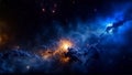 Space galaxy colorful nebula background, universe magic starry sky, gas cloud in deep outer cosmos.