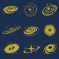 space galaxy icon set Royalty Free Stock Photo
