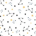 Space and galaxy seamless pattern with star. Vector illustration. Royalty Free Stock Photo