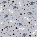 Space and galaxy seamless pattern with star. Vector illustration. Royalty Free Stock Photo