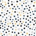 Space and galaxy seamless pattern with star. Vector illustration. Royalty Free Stock Photo