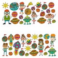 Space geek vector pattern. Kids, children students study astronomy and explore the cosmos. Nerd and spaceships, rocket