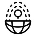 Space gravity power icon, outline style