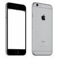 Space Gray Apple iPhone 6S mockup slightly rotated front view Royalty Free Stock Photo