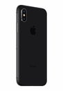 Space Gray Apple iPhone X back side slightly rotated isolated on white background Royalty Free Stock Photo