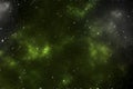 Space with green nebula Royalty Free Stock Photo