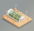 Space Greenery Facility Isometric Composition