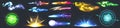Space guns vfx effect, explosion, laser blasters Royalty Free Stock Photo