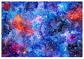 Space hand painted watercolor background. Great background.