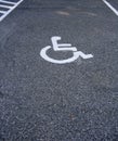 Space for handicap's car in the parking lot