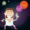 Space hero with galaxy background