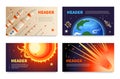 Space Horizontal Banners Set Royalty Free Stock Photo