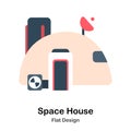 Space House Flat Illustration