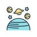 Color illustration icon for Space, astronaut and spaceman Royalty Free Stock Photo