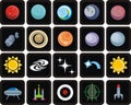 Space icon set