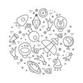 Astronomy linear style icons