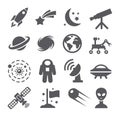 Space icons Royalty Free Stock Photo