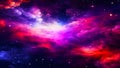 Space illustration. Nebula and galaxies in space. Colorful space background with stars.