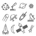 Space, Illustration series, Flat style, isolated on white background Royalty Free Stock Photo