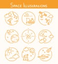 Space Illustrations Royalty Free Stock Photo