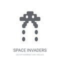Space invaders icon. Trendy Space invaders logo concept on white