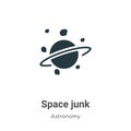 Space junk vector icon on white background. Flat vector space junk icon symbol sign from modern astronomy collection for mobile