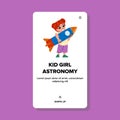 space kid girl astronomy vector