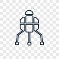 Space Lander concept vector linear icon isolated on transparent