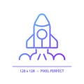 Space launch pixel perfect gradient linear vector icon