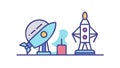 Space Launch Site Infrastructure Vector Icon, vector design Generative AI Royalty Free Stock Photo