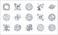 space line icons. linear set. quality vector line set such as mars, astronaut, rocket, neptune, earth, moon, orbit, telescope, Royalty Free Stock Photo