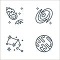 space line icons. linear set. quality vector line set such as mercury, constellation, galaxy