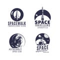 Space logo set in retro style