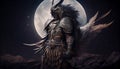 Space Magic Futuristic Viking Warrior Digital AI Generated Fantasy Portrait Artwork Illustration